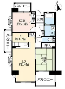 URグリーンヒルズ六甲【0100104号室】の間取り