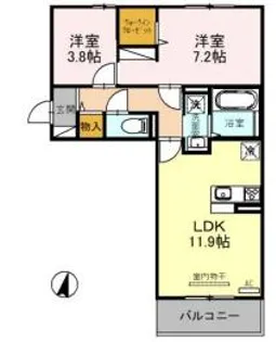 エスポワ鹿草【2階】の間取り