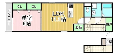 フェリオ西向日【A202号室】の間取り