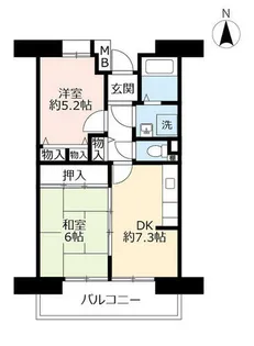 UR八尾若草【0020902号室】の間取り