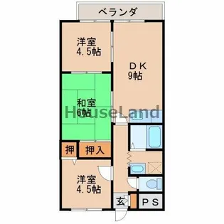 ベルシャイン名草【202号室】の間取り