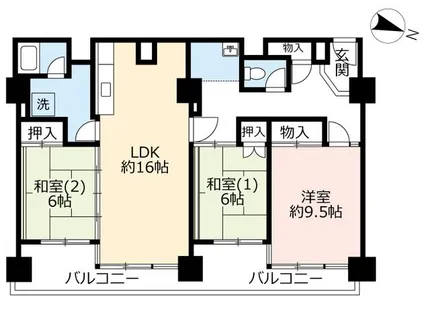 UR新長田駅前【0002319号室】の間取り