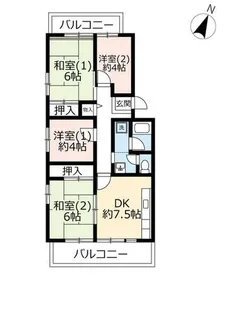 URグリーンタウン槇島【2060108号室】の間取り