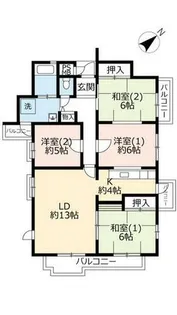 UR平城右京【0130502号室】の間取り