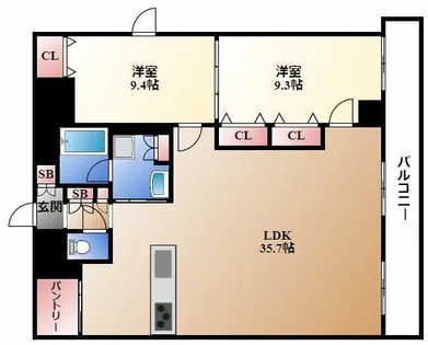 レジディア東桜Ⅱ【6階】の間取り