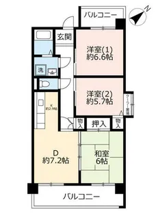 URアーバンラフレ虹ヶ丘西【0090108号室】の間取り