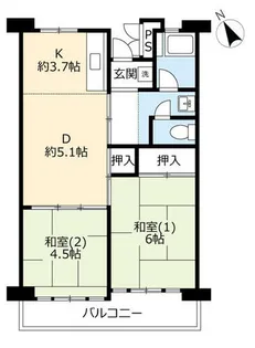 UR津久野南【0050207号室】の間取り
