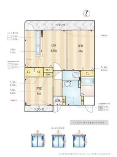 ルミエール若宮【203号室】の間取り