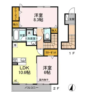 アイリスB【202号室】の間取り
