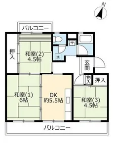 UR中山五月台【0100403号室】の間取り