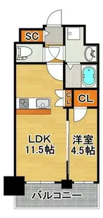 プレサンス大正フレンジ(Fタイプ)【13階】の間取り