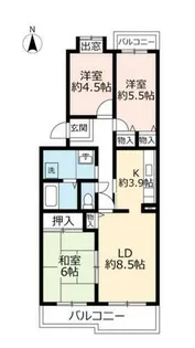 UR高槻赤大路【0010505号室】の間取り