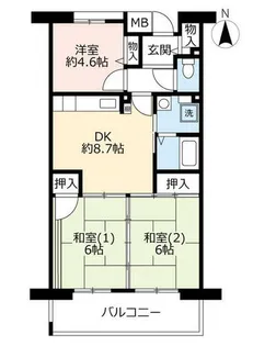 URシティコート服部【0120202号室】の間取り