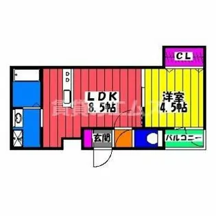 パームヴィラ笹原Ⅱ【1階】の間取り