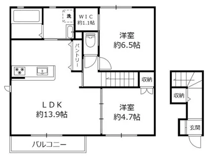 エルメゾン西河原 野洲市西河原【2階】の間取り