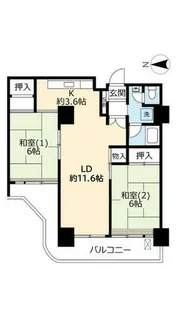 UR武庫川【0121212号室】の間取り