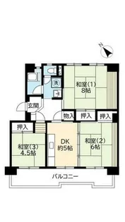 UR洛西新林北【0070301号室】の間取り