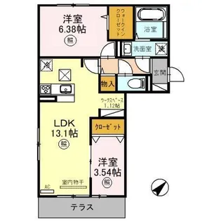 カーサ近江富士 (野洲市行畑)【1階】の間取り