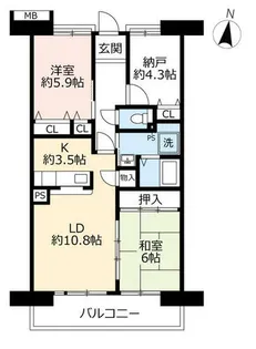 URアーバンラフレ小幡【0060904号室】の間取り