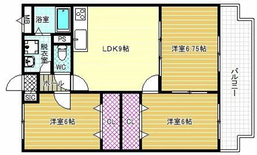 サンウォーク【3階】の間取り