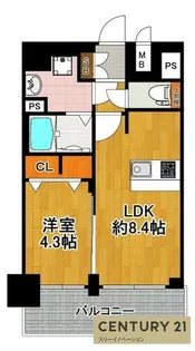 ファステート大正駅前トロフィ【14階】の間取り