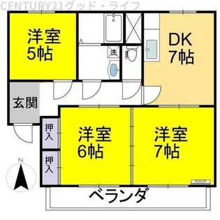 イーストヴィレッジ横田1【202号室】の間取り