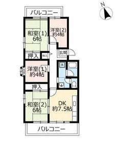 URグリーンタウン槇島【2040304号室】の間取り