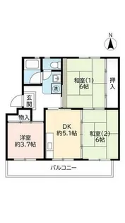 UR男山【A470403号室】の間取り