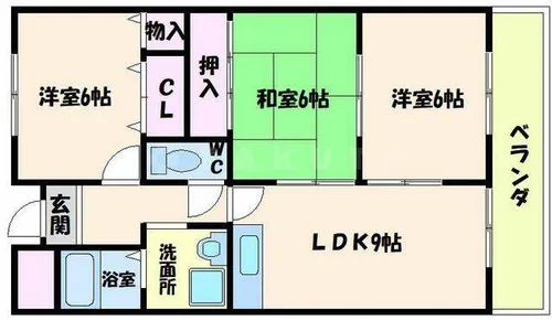 ヴィラクイーン【1階】の間取り