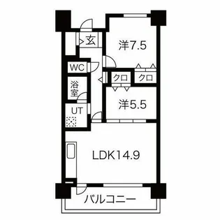 戸部マンション 本館【6階】の間取り