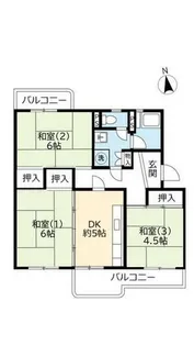 UR洛西新林北【0130506号室】の間取り