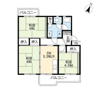 UR金鶏【0030504号室】の間取り