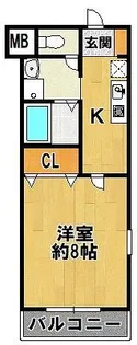 クロスAKT【203号室】の間取り