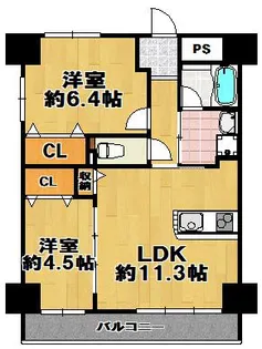 ドミール丸好【4階】の間取り