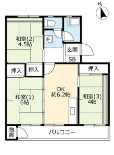 UR有野【B130404号室】の間取り