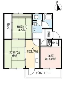 UR上高丸【0120202号室】の間取り