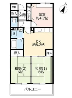 URアルビス五月ヶ丘【1110404号室】の間取り