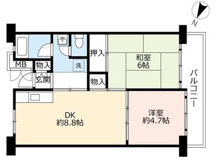 UR北緑丘【0060306号室】の間取り
