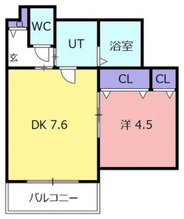 クリエオーレ鴻池徳庵町【2階】の間取り