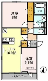 アークグレイス源氏ケ丘【2階】の間取り
