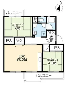 UR中山五月台【0080402号室】の間取り