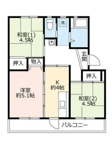 UR有野【A080102号室】の間取り