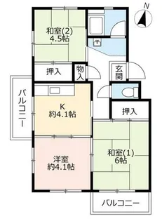 UR中登美第三【E220301号室】の間取り