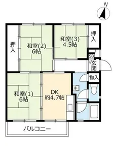 UR中登美第三【E310204号室】の間取り
