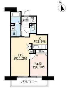 UR八尾若草【0010405号室】の間取り