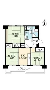 UR洛西境谷東【0160702号室】の間取り