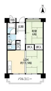 UR東門真【0020410号室】の間取り