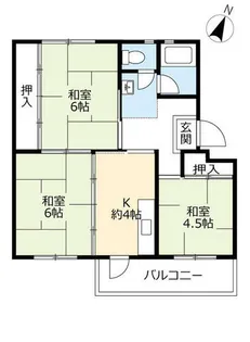 UR朝倉【0100304号室】の間取り