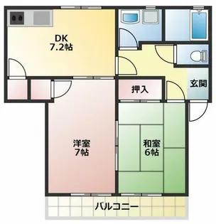 シルクヴェールフジB棟【2階】の間取り