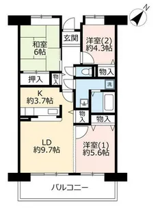 UR津田北町【0020407号室】の間取り